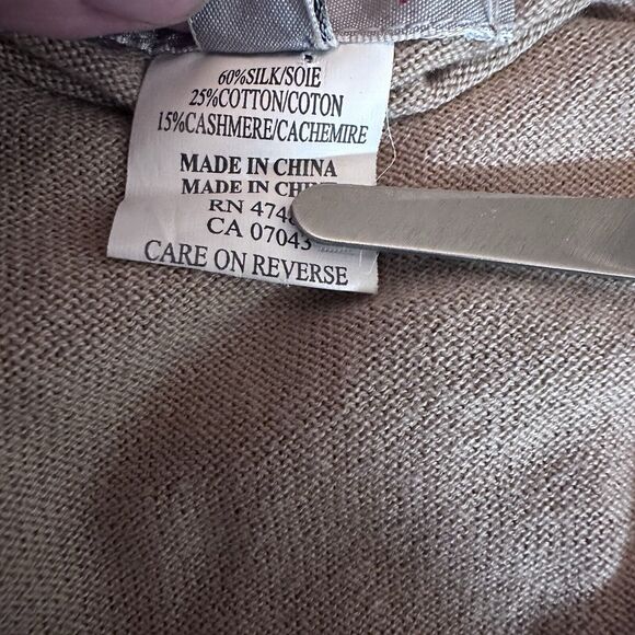 Adec 2 sz L‎ Turtleneck Silk Cotton Cashmere Long Puff Sleeve Sweater Pullover - Picture 5 of 8